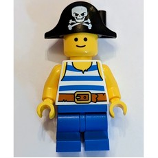 Blue Medium Legs, White Torso, Black Pirate Hat (fig-013189)