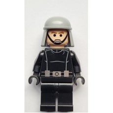 Death Star Trooper / Imperial Trooper, Brown Eyebrows, Black Eyes, Light Bluish Grey Helmet (fig-013203)