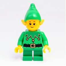 Elf - Bright Green Torso, Green Short Legs, Bright Green Hat, Freckles (fig-013209)