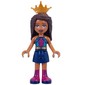 Andrea - Dark Turquoise Top, Dark Blue Skirt, Crown