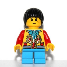 Kid - Yellow Torso, Dark Azure Legs, Black Hair (fig-013225)