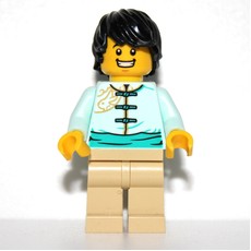 Light Aqua Torso, Tan Legs, Black Hair (fig-013231)