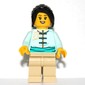 Light Aqua Torso, Tan Legs, Long Black Hair