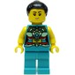 Dark Turquoise Torso, Chinese Decorations, Dark Turquoise Legs, Black Hair Bun