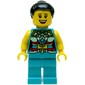 Dark Turquoise Torso, Chinese Decorations, Dark Turquoise Legs, Black Hair Bun