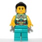 Dark Turquoise Torso, Chinese Decorations, Dark Turquoise Legs, Black Hair Bun