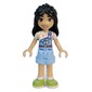 Liann - White Top, Bright Light Blue Skirt