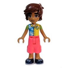 Leo - Colored Top, Coral Pants (fig-013270)