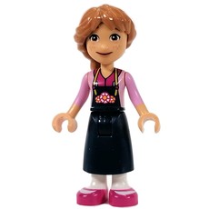 Fiona - Bright Pink Shirt, Dark Blue Apron (fig-013278)