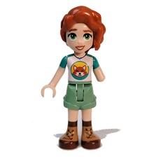 Autumn - White Top, Sand Green Shorts (fig-013287)