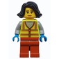 Woman, Vibrant Yellow Safety Vest, Dark Orange Legs, Black Hair