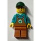 Gardener, Dark Turquoise Shirt, Dark Orange Overalls, Dark Green Cap