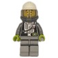 Firefighter, Silver Fire Suit, White Helmet with Visor, Blue Airtanks
