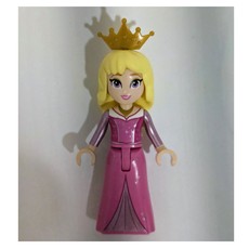 Aurora - Dark Pink Dress, Silver Decoration, Pearl Gold Crown, Big Eyes (fig-013373)