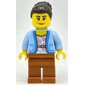 Club Owner - Bright Light Blue Torso, Dark Orange Legs, Dark Brown Hair