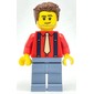 Tailor - Red Torso, Sand Blue Legs, Reddish Brown Hair