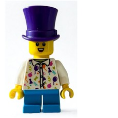 Boy, White Shirt with Balloons, Dark Purple Top Hat (fig-013498)