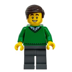 Green Torso, Dark Bluish Grey, Dark Brown Hair (fig-013520)