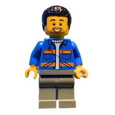 Blue Torso, Safety Vest, Dark Bluish Grey Legs, Black Hair (fig-013522)
