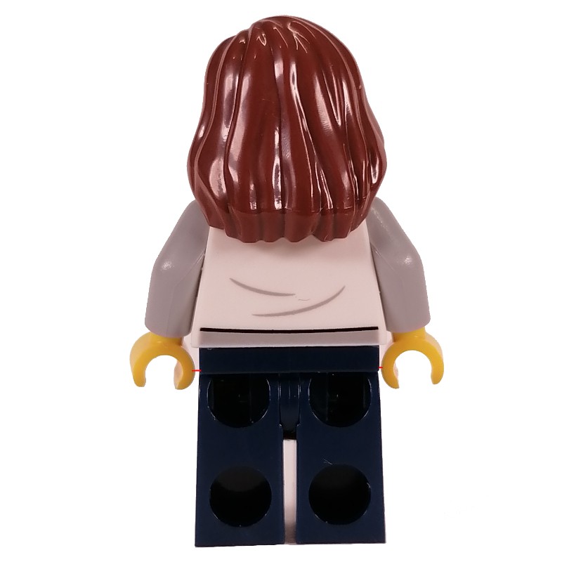 Lego Set Fig-013557 White Torso, Dark Blue Legs, Reddish Brown Hair 