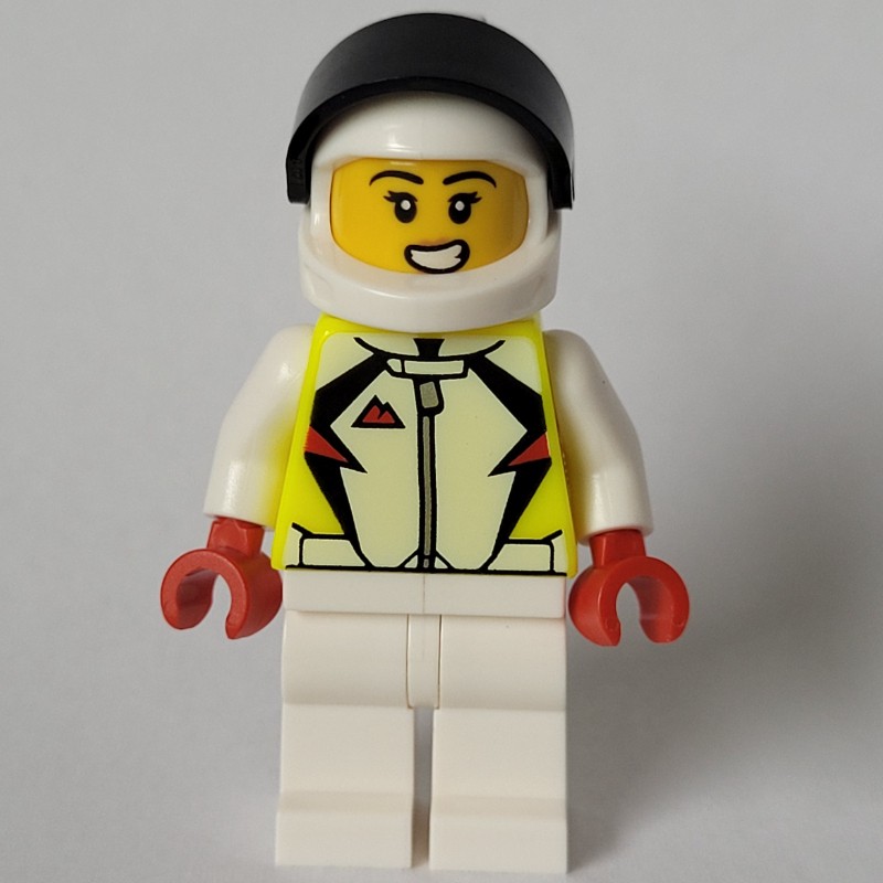 LEGO Set fig-013586 Stunt Rider, White and Vibrant Yellow Race Suit ...