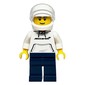 Race Driver - White Torso, Dark Blue Legs, White Helmet