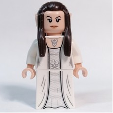 Arwen - White Torso, Dress, Dark Brown Hair (fig-013604)