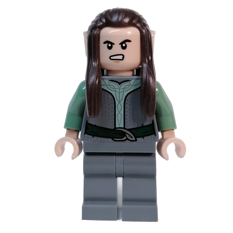 LEGO Set fig-013605 Elf - Dark Bluish Grey Torso, Legs, Dark Brown Hair ...