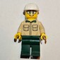 Construction Engineer / Architect - Tan Torso, Dark Green Legs, White Helmet