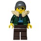 Dark Green Torso, Dark Brown Legs, Tan Collar, Dark Bluish Grey Beanie
