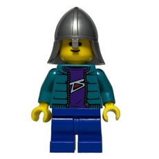 Child - Dark Turquoise Torso, Blue Medium Legs, Flat Silver Knight Helmet (fig-013641)