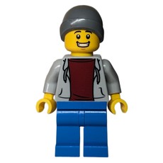 Light Bluish Grey Torso, Blue Legs, Dark Bluish Grey Beanie (fig-013643)