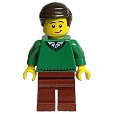 Green Torso, Reddish Brown Legs, Dark Brown Hair (fig-013646)