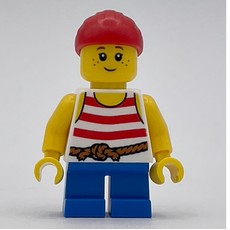 Kid Pirate - Red Striped Shirt, Blue Legs, Red Bandana (fig-013695)