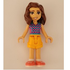 Luna - Bright Light Blue Top, Bright Light Orange Skirt (fig-013896)