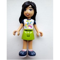 Liann - White Top, Lime Skirt (fig-013926)