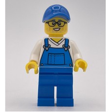 Man, Blue Overalls, Blue Cap (fig-013931)