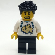 Man, White Hoodie, Black Legs (fig-013938)