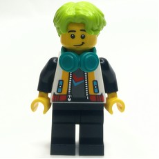 Blogger, White Jacket, Black Legs, Lime Hair (fig-013951)