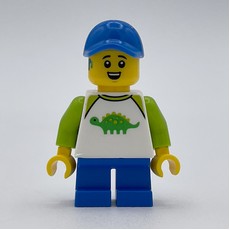 Boy, Dinosaur Shirt, Short Blue Legs, Blue Cap (fig-013954)