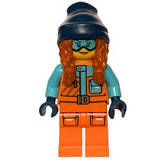 Arctic Explorer, Tina Tarantula, Orange Suit, Dark Blue Beanie Hat with Hair (fig-013970)