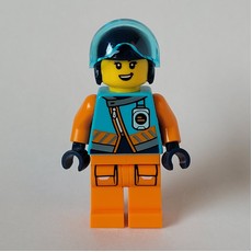 Arctic Explorer Pilot, Iris Icicle, Medium Azure and Orange Suit, Dark Blue Helmet (fig-013974)