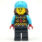Snowboarder, Black Snowsuit, Medium Azure Helmet with Hair