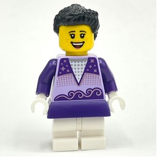 Ice Skater, Dark Purple and Medium Lavender Torso, Medium White Legs (fig-013982)