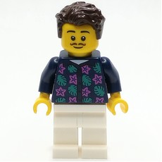 Man, Dark Blue Shirt, White Legs, Dark Brown Hair (fig-013987)