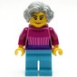 Woman, Dark Pink Top, Medium Azure Legs, Light Bluish Gray Hair