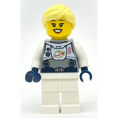 Astronaut, Female, Flat Silver Torso, White Legs, Bright Light Yellow Hair (fig-014236)