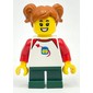 Kid - White Torso, Dark Green Legs, Dark Orange Hair