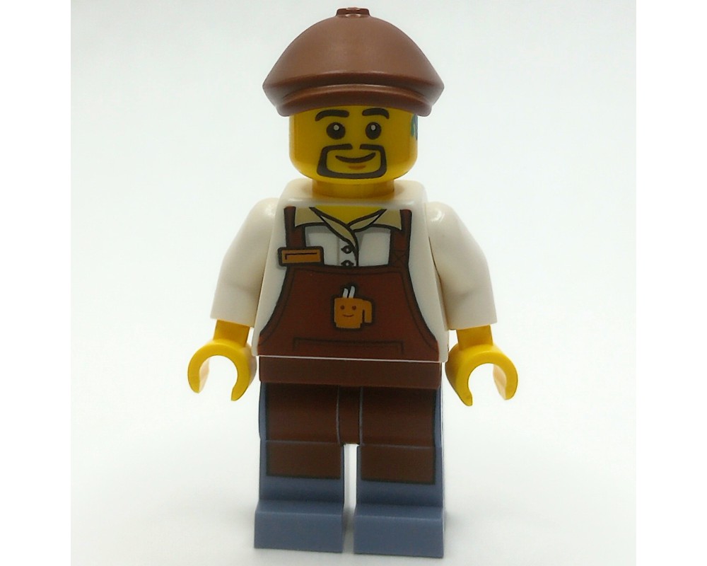 LEGO Set fig-014242 White Torso, Reddish Brown Apron, Sand Blue Legs ...