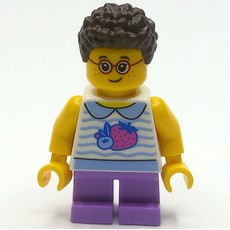 Kid - White Torso, Medium Lavender Legs, Dark Brown Hair (fig-014244)